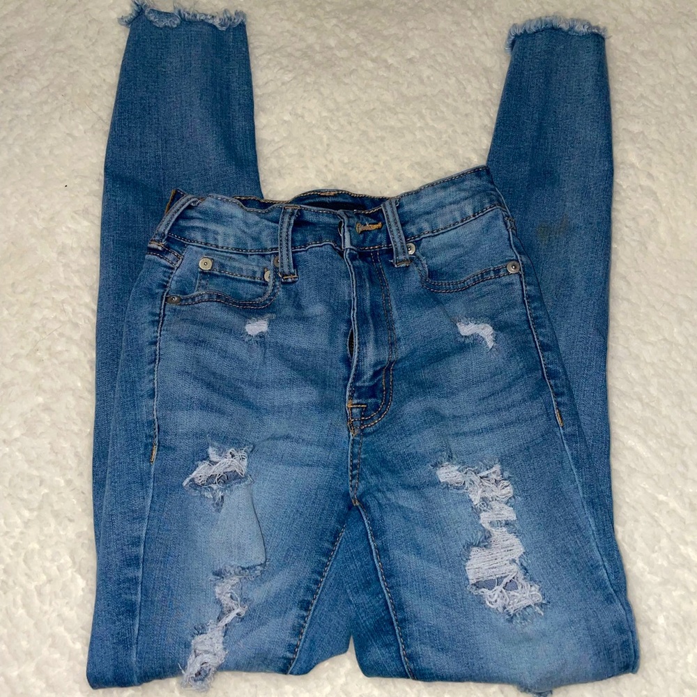 AERO Blue Ripped Jeans